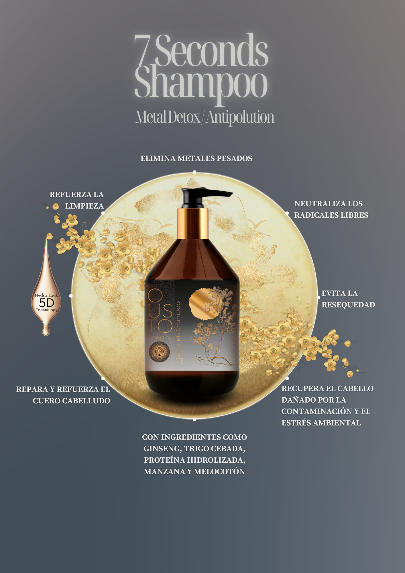 Champú 7 Seconds. Eliminador de metales pesados 250ml.