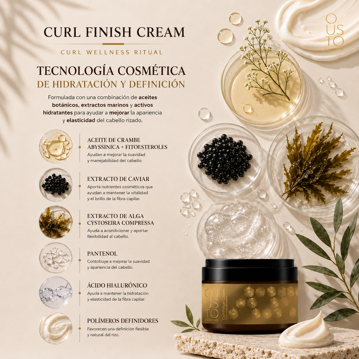 Curl Finish Cream. Crema definidora de rizo 250ml.
