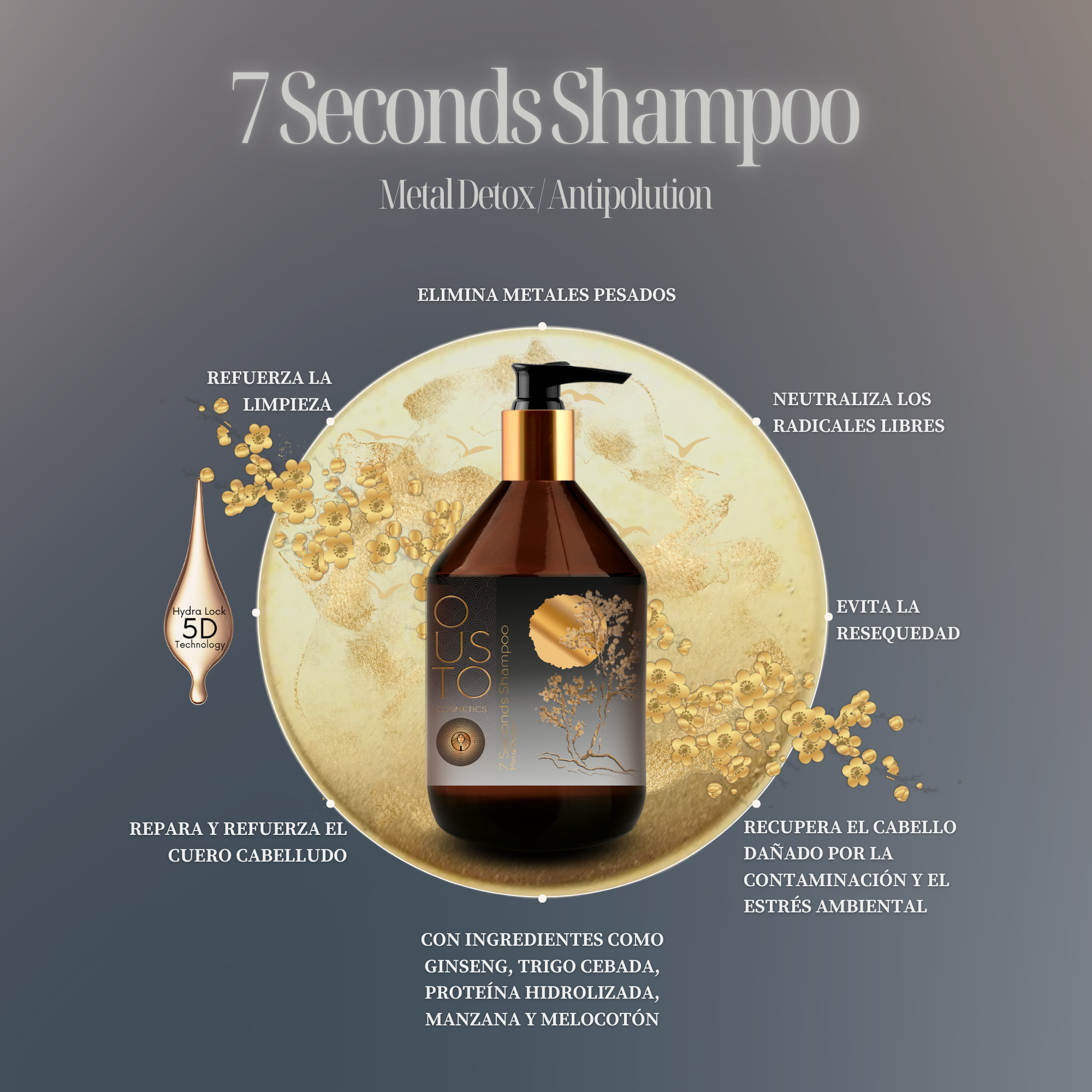 Champú 7 Seconds. Eliminador de metales pesados 250ml.